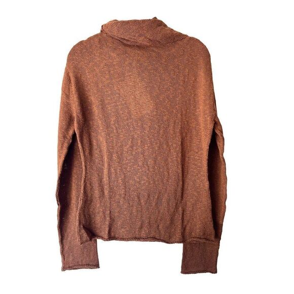 Savannah Morrow Taya Knit Top in Coco Brown Organic Cotton Turtleneck Large NWT - Picture 4 of 5
